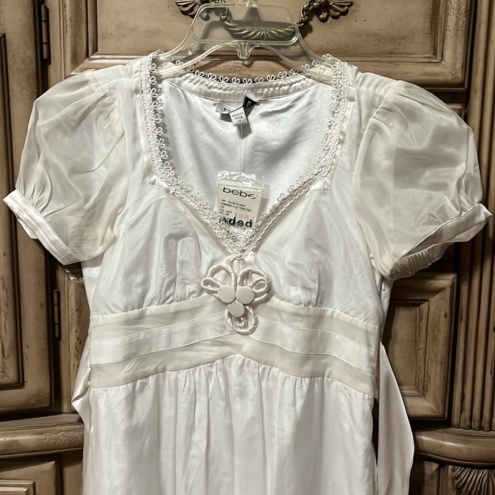White Silk Cotagecore dress